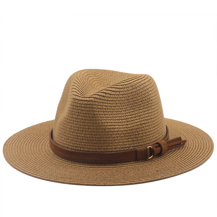Cappello da cowboy da uomo in maglia con parasole e cintura marrone - Cachi - M (22 "-22 7/8") - image 0