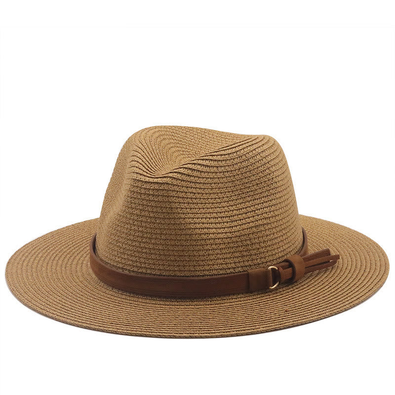 Cappello da cowboy da uomo in maglia con parasole e cintura marrone - Cachi - M (22 "-22 7/8") - image 0