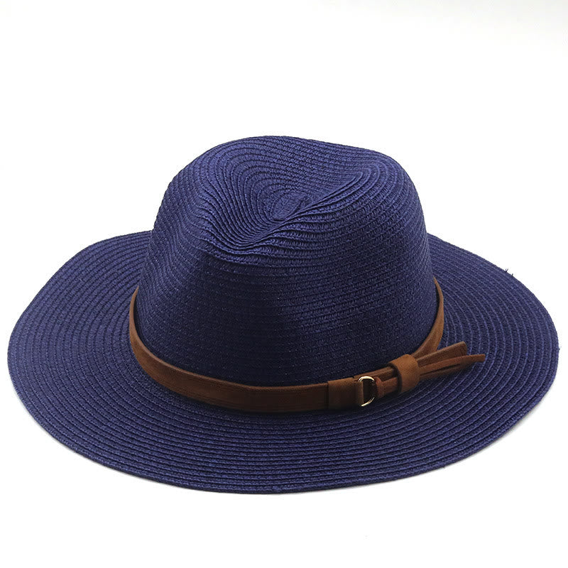 Cappello da cowboy da uomo in maglia con parasole e cintura marrone - Blu navy - M (22 "-22 7/8") - image 4