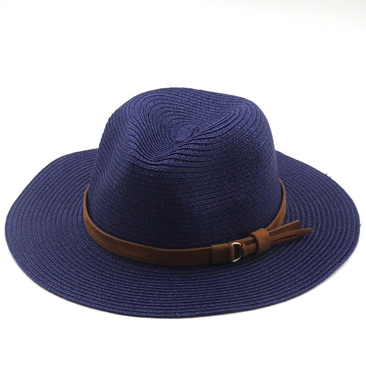 Cappello da cowboy da uomo in maglia con parasole e cintura marrone - Blu navy - M (22 "-22 7/8") - image 4