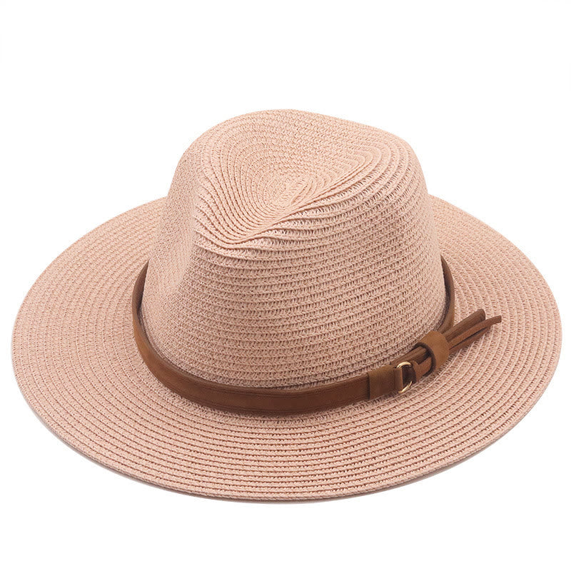 Cappello da cowboy da uomo in maglia con parasole e cintura marrone - Rosa - M (22 "-22 7/8") - image 2