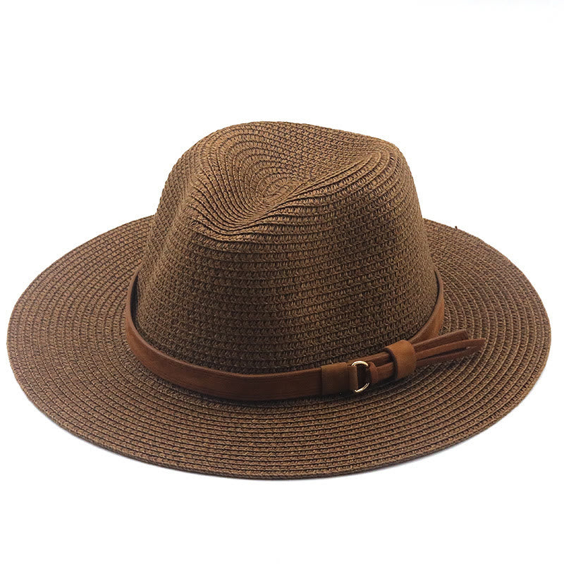 Cappello da cowboy da uomo in maglia con parasole e cintura marrone - Caffè - M (22 "-22 7/8") - image 7