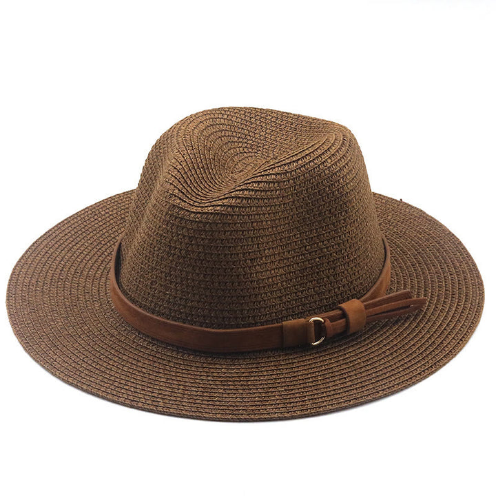 Cappello da cowboy da uomo in maglia con parasole e cintura marrone - Caffè - M (22 "-22 7/8") - image 7