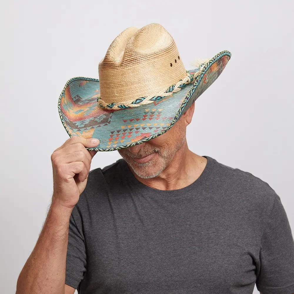 Cappello da cowboy da uomo con parasole intrecciato alla moda - image 1
