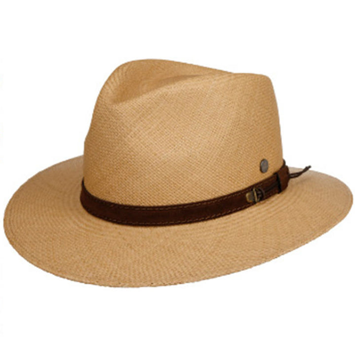 Cappello da cowboy da uomo in tinta unita intrecciato a mano con cinturino - Marrone chiaro - L (22 7/8"-23 5/8") - image 4