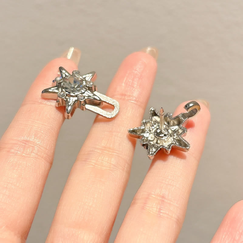 Clip per cintura con regolazione della vita in argento con pentagramma tempestato di diamanti - image 1