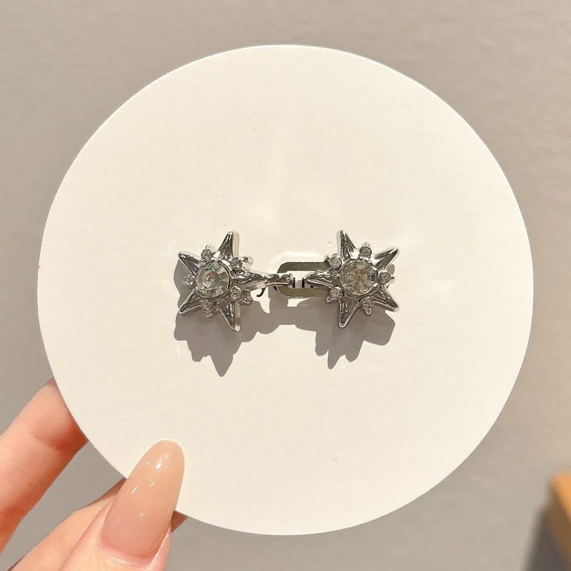 Clip per cintura con regolazione della vita in argento con pentagramma tempestato di diamanti - image 2