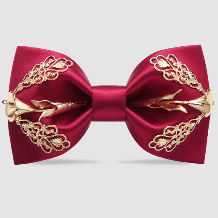 Papillon da uomo con motivo floreale dorato Calla Lily - Rosso - image 0