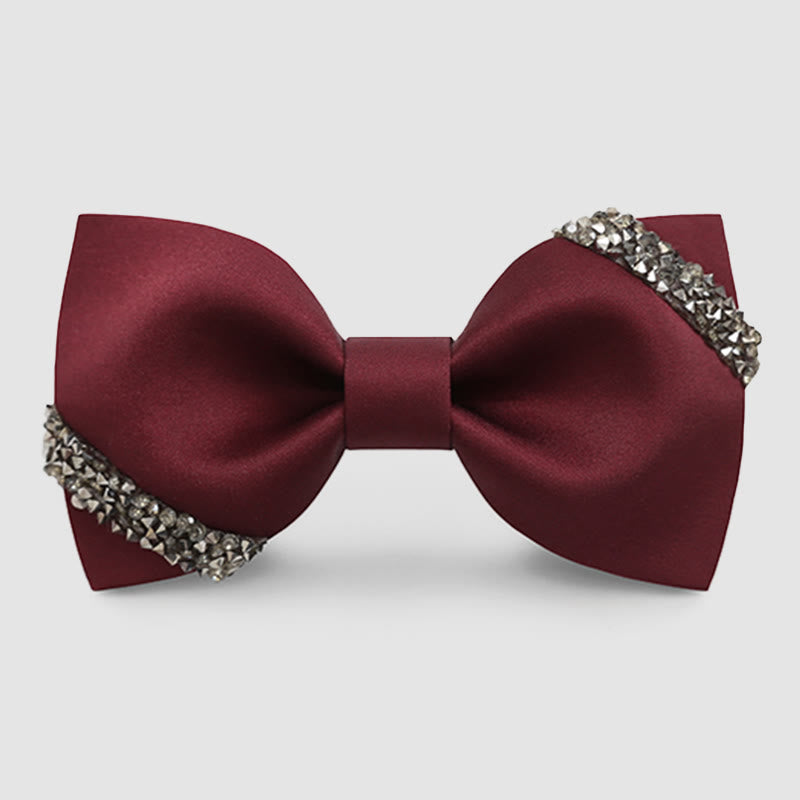 Papillon da sposa con strass di classe da uomo - Borgogna - image 0