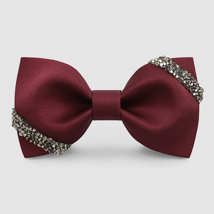 Papillon da sposa con strass di classe da uomo - Borgogna - image 0