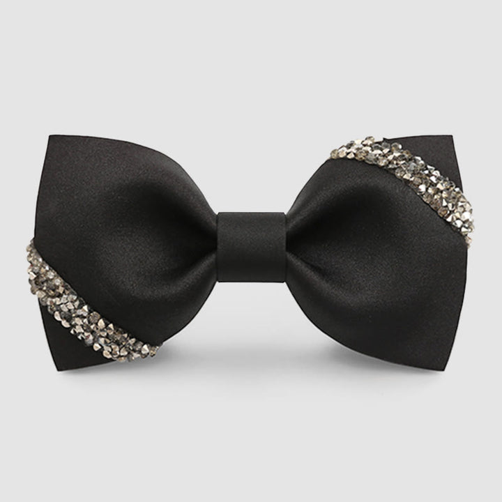 Papillon da sposa con strass di classe da uomo - Nero - image 3