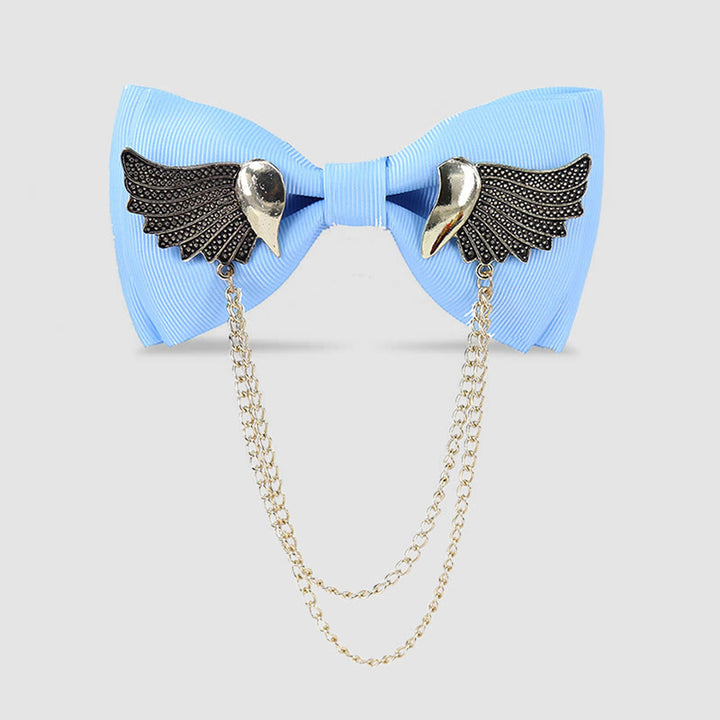 Papillon con catena a forma di ala dorata da uomo - Blu cielo - image 10