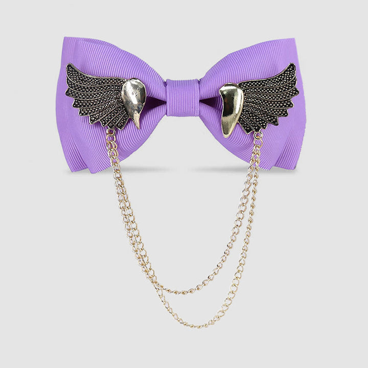 Papillon con catena a forma di ala dorata da uomo - Viola - image 3