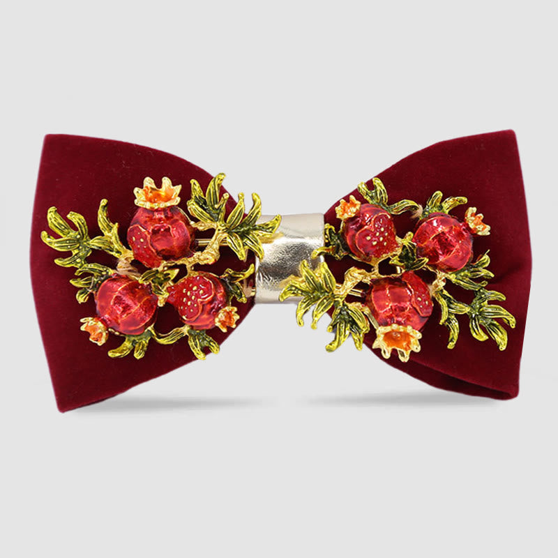 Papillon floreale color melograno bordeaux da uomo - Borgogna - image 0