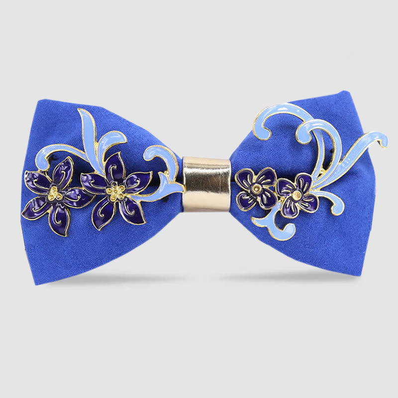 Papillon con decorazioni in smalto con fiori e foglie da uomo - Reale - image 3
