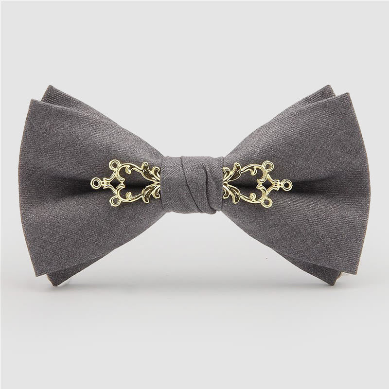 Papillon da uomo metallizzato con fiori per matrimonio - Grigio - image 0