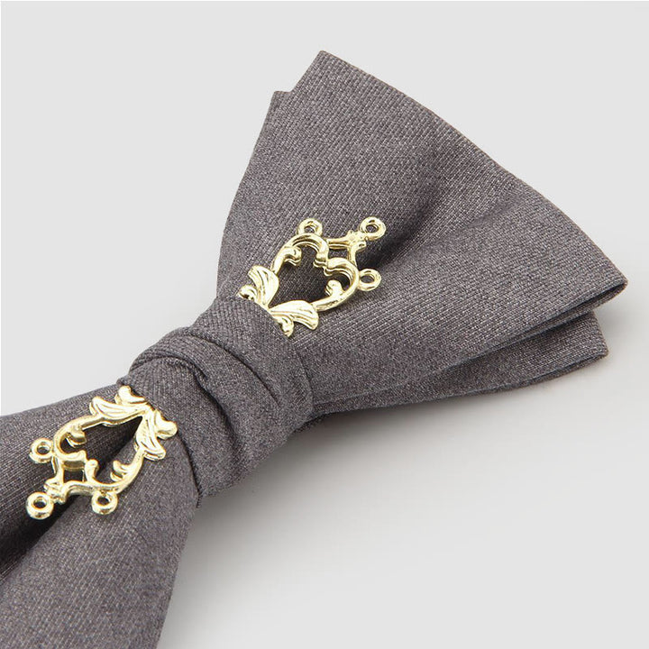 Papillon da uomo metallizzato con fiori per matrimonio - image 2