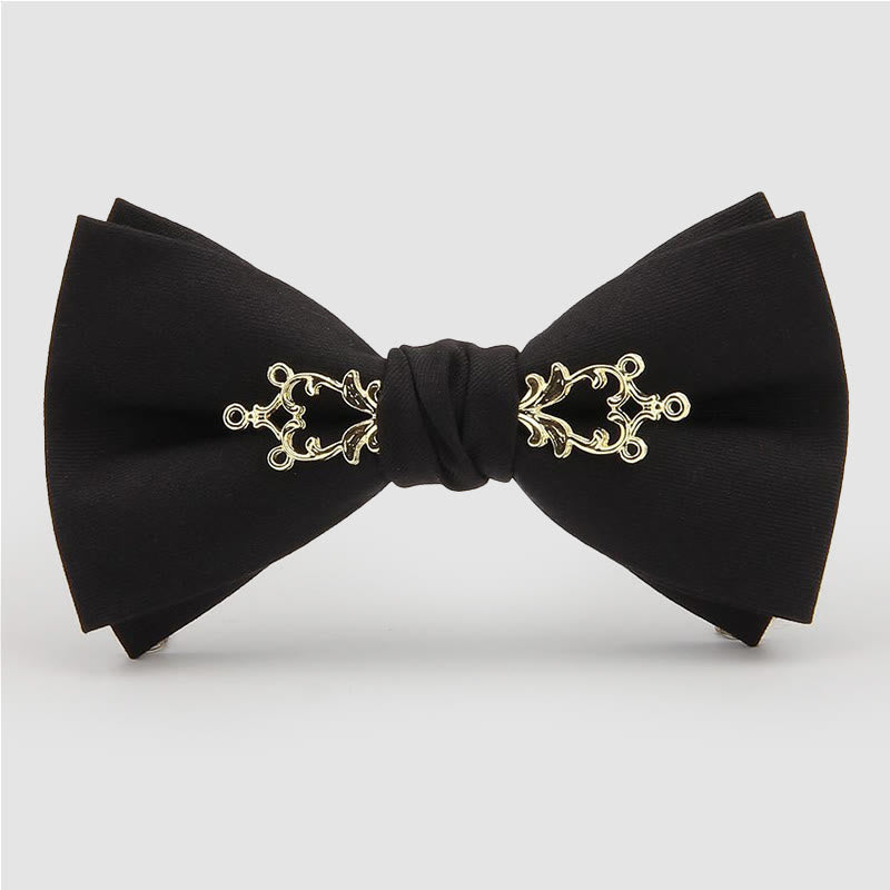 Papillon da uomo metallizzato con fiori per matrimonio - Nero - image 4