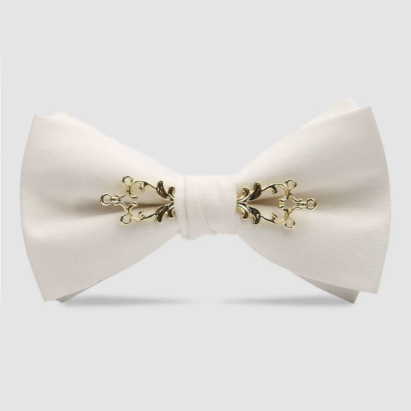 Papillon da uomo metallizzato con fiori per matrimonio - Bianco - image 5