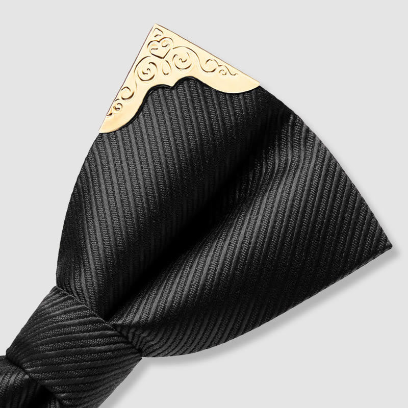 Papillon da uomo in twill con punta in metallo dorato - image 5