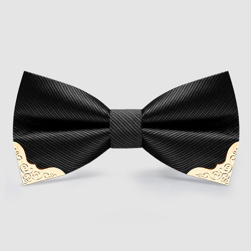 Papillon da uomo in twill con punta in metallo dorato - image 0
