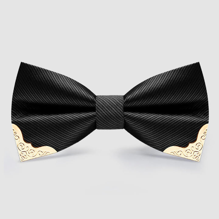 Papillon da uomo in twill con punta in metallo dorato - image 0