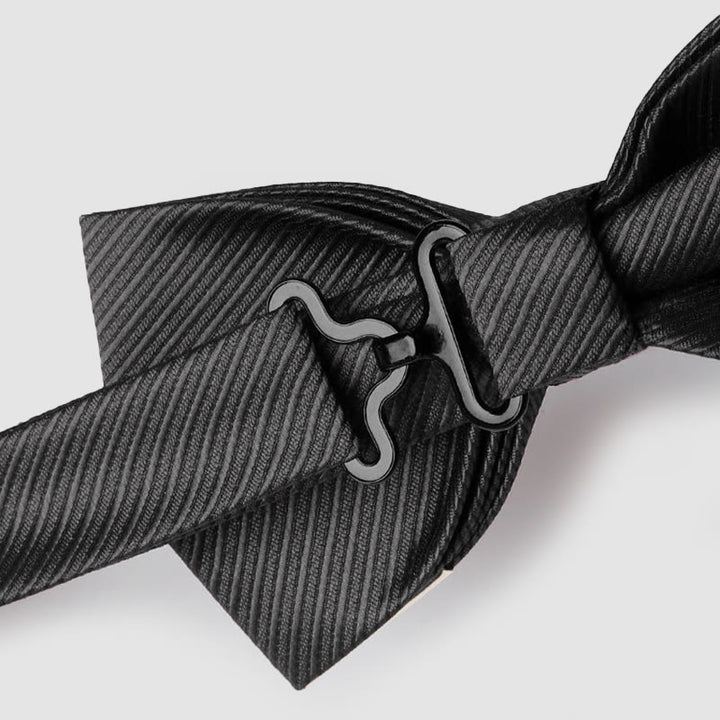 Papillon da uomo in twill con punta in metallo dorato - image 6