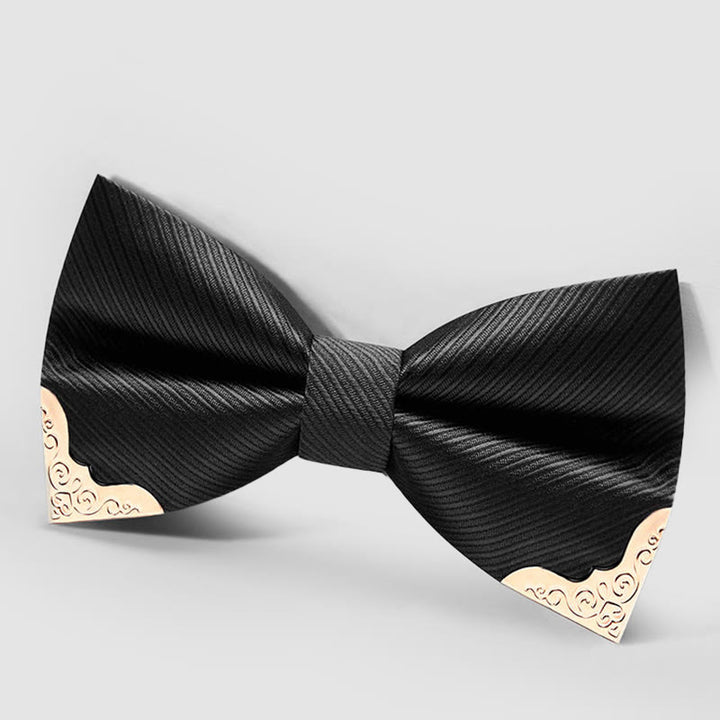 Papillon da uomo in twill con punta in metallo dorato - image 4