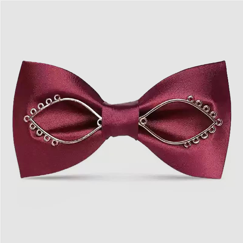 Papillon da uomo con foglie in metallo color bordeaux - Stile n. 3 - image 10