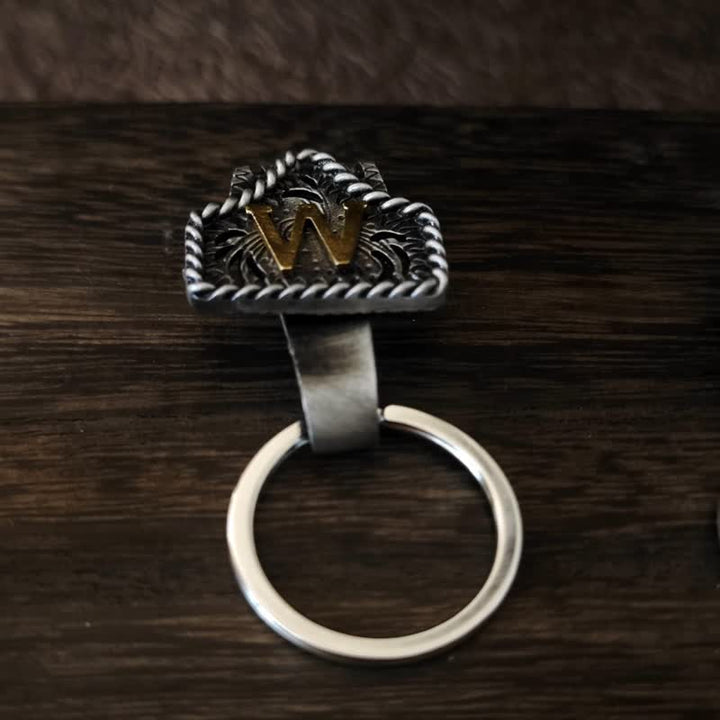 Portachiavi in metallo con lettera retrò in stile cowboy western - image 2
