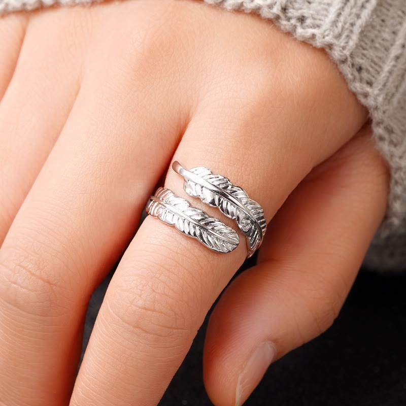 Anello regolabile in rame vintage con foglia di banana - image 5