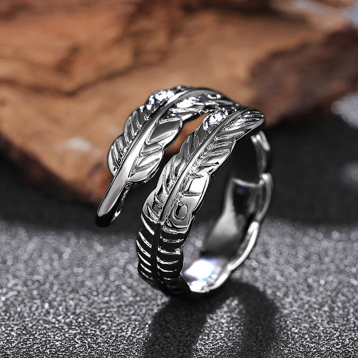 Anello regolabile in rame vintage con foglia di banana - image 12