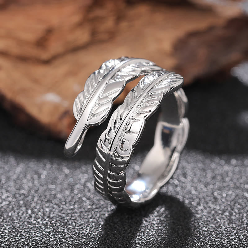 Anello regolabile in rame vintage con foglia di banana - image 4