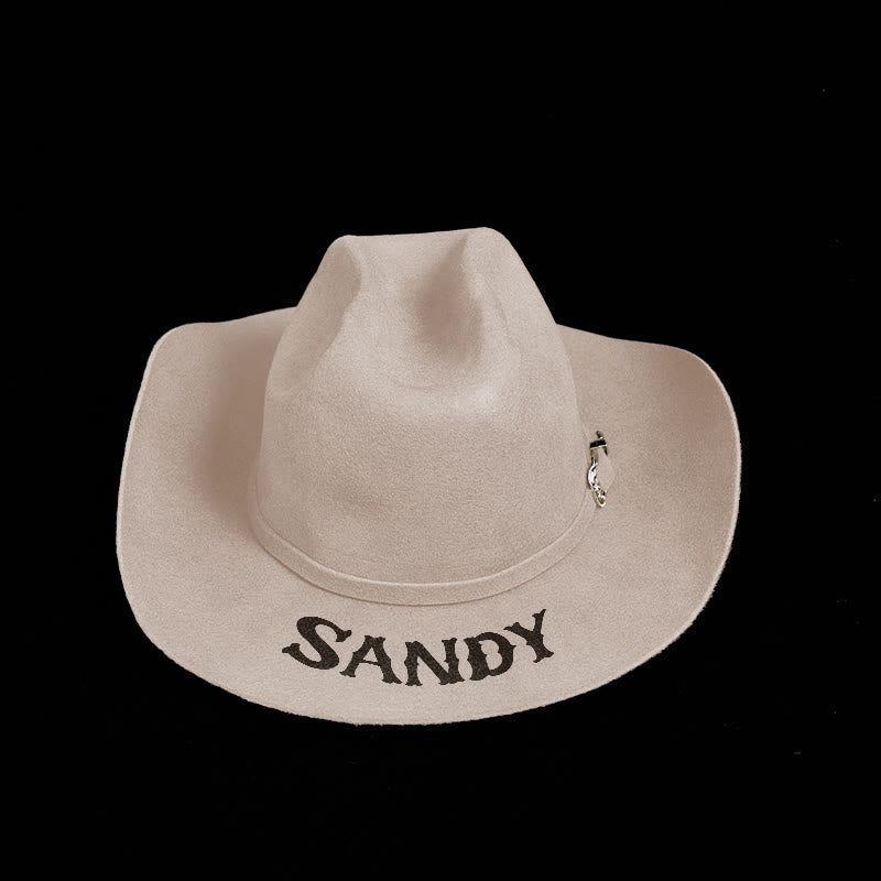 Cappello da cowboy personalizzabile con testo in tinta unita e cintura - image 0
