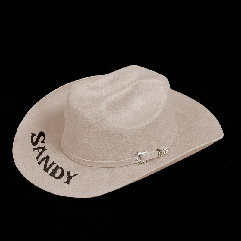 Cappello da cowboy personalizzabile con testo in tinta unita e cintura - image 1
