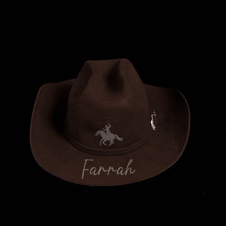Cappello da cowboy personalizzabile con motivo da equitazione e cintura - image 9