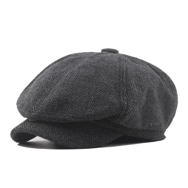 Cappello basco ottagonale classico a spina di pesce di mezza età - Grigio - L (23 1/4"-23 5/8") - image 0
