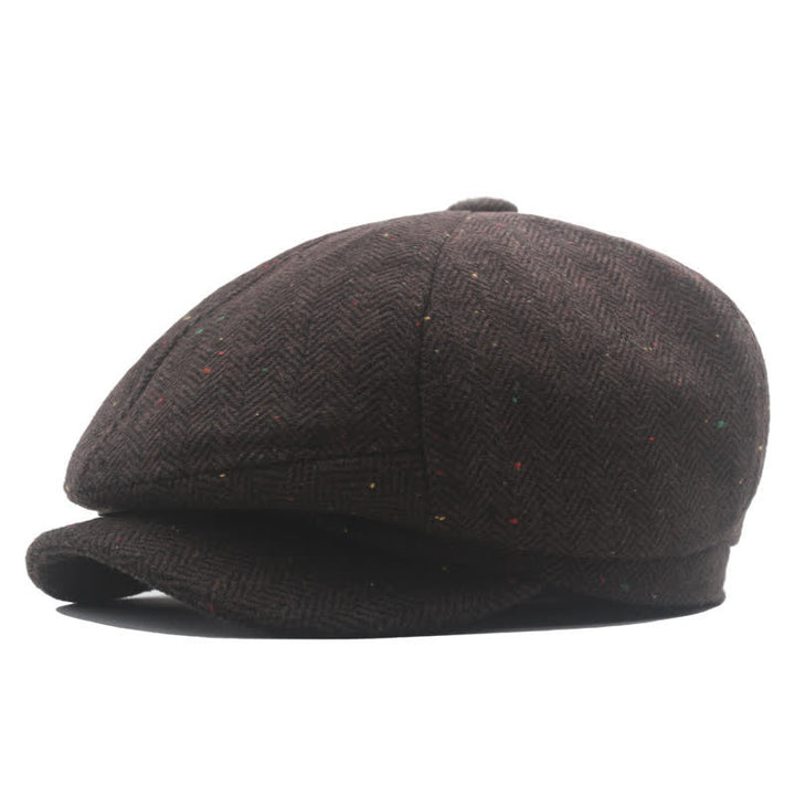 Cappello basco ottagonale classico a spina di pesce di mezza età - Puntini marroni e colorati - L (23 1/4"-23 5/8") - image 3