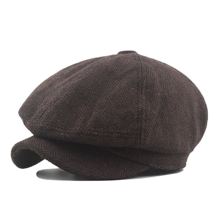 Cappello basco ottagonale classico a spina di pesce di mezza età - Marrone - L (23 1/4"-23 5/8") - image 1
