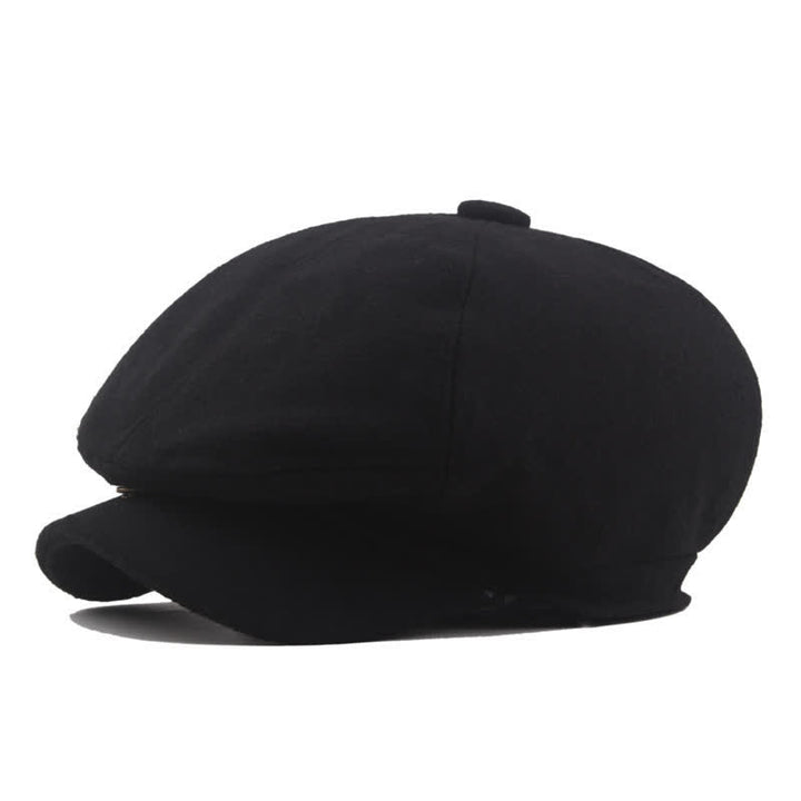 Cappello basco ottagonale da tassista classico vintage senza tempo - Nero - L (23 1/4"-23 5/8") - image 1
