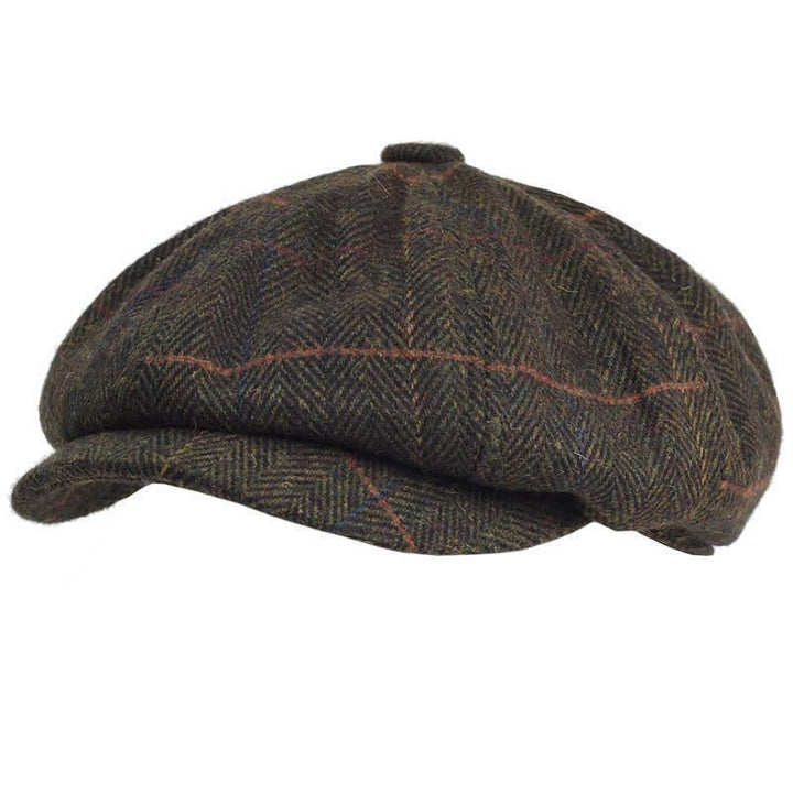 Cappello basco ottagonale in misto lana calda a spina di pesce e a quadri - Caffè - Regolabile (22 1/2"-23 5/8") - image 3