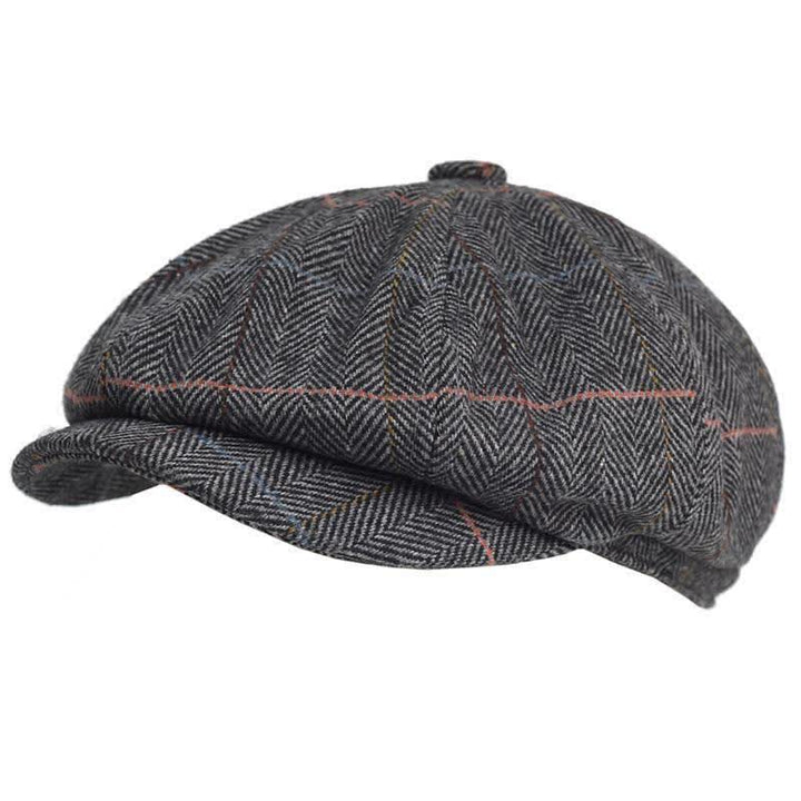 Cappello basco ottagonale in misto lana calda a spina di pesce e a quadri - Grigio - Regolabile (22 1/2"-23 5/8") - image 7