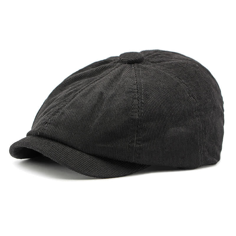 Cappello berretto ottagonale da strillone in velluto a coste - Nero - Regolabile (21 5/8"-23 1/4") - image 9