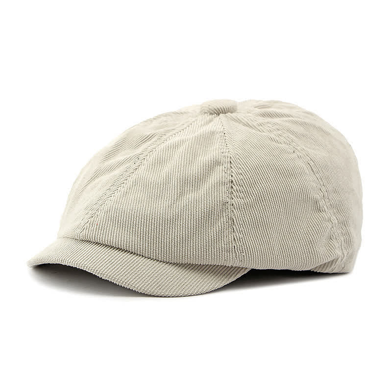 Cappello berretto ottagonale da strillone in velluto a coste - Avorio - Regolabile (21 5/8"-23 1/4") - image 15