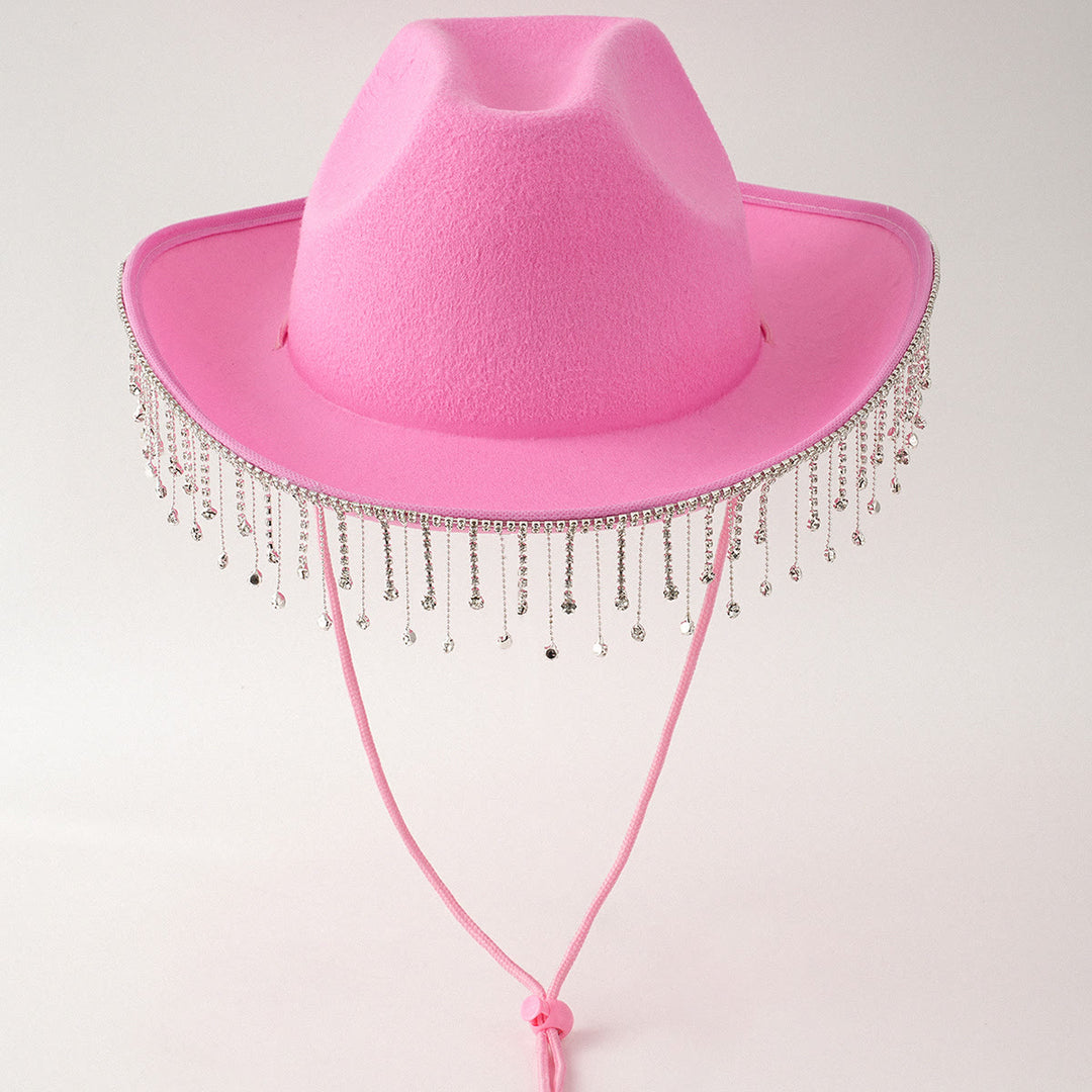 Adesivo con lettera digitale fai da te con nappa di perle e cappello da cowboy - Rosa - M (22"-22 7/8") - image 5