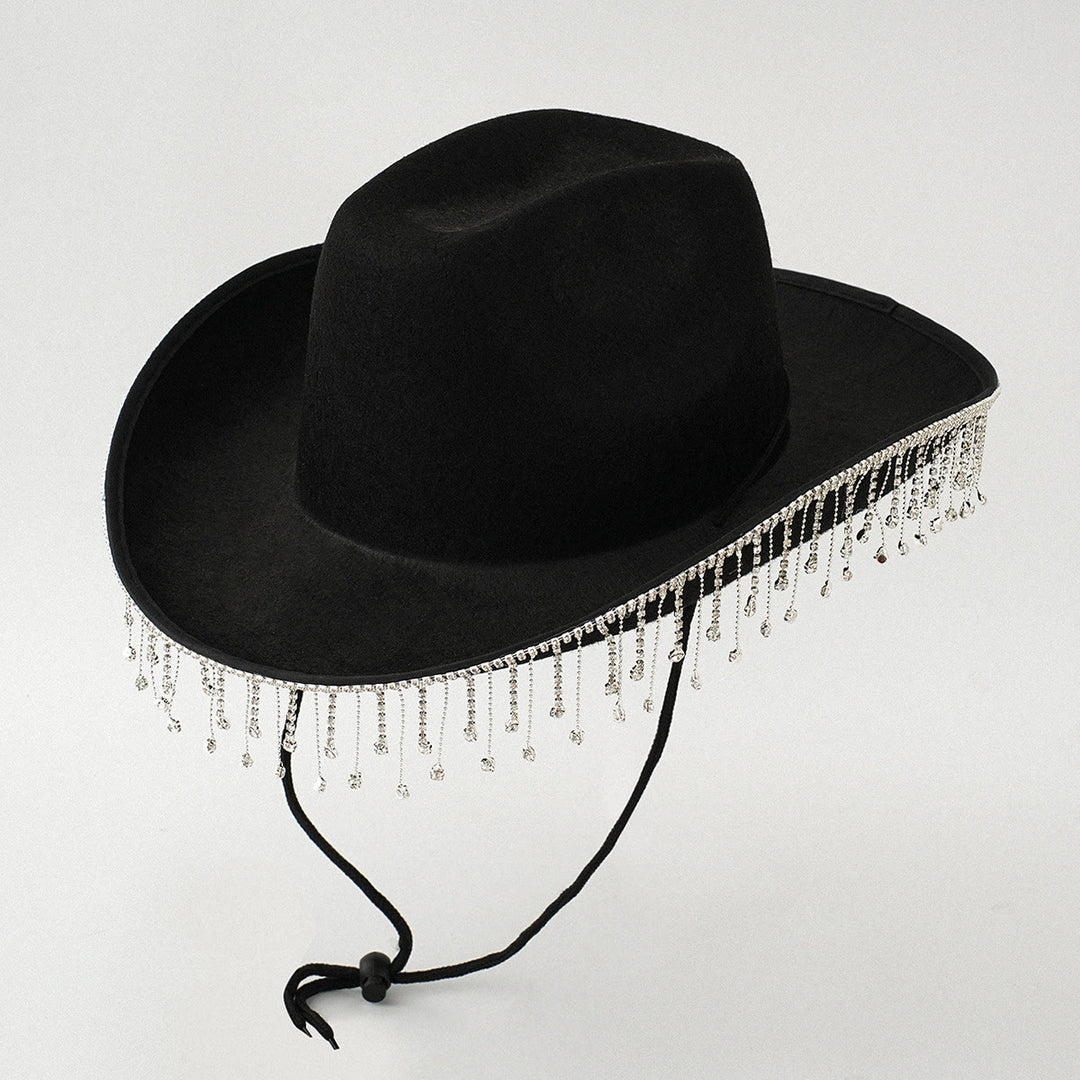 Adesivo con lettera digitale fai da te con nappa di perle e cappello da cowboy - Nero - M (22"-22 7/8") - image 4