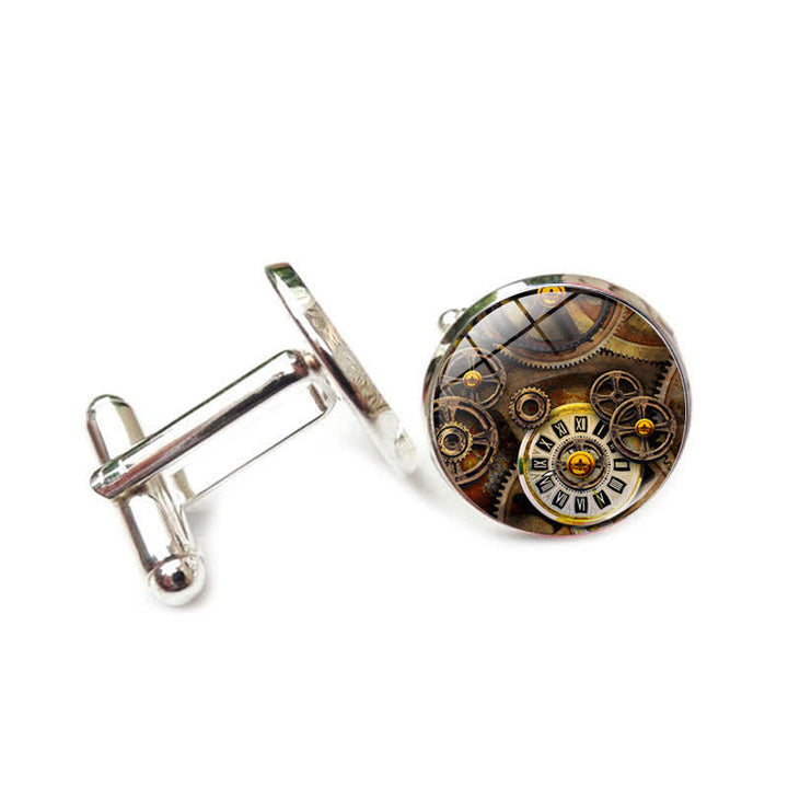 Gemelli con motivo a ingranaggi steampunk vintage - Stile n. 7 - image 10