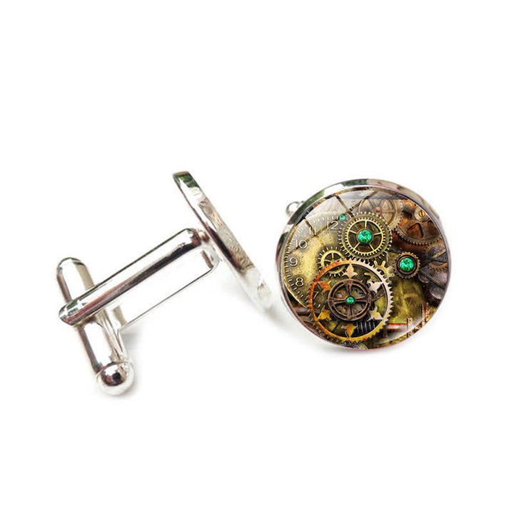 Gemelli con motivo a ingranaggi steampunk vintage - image 2