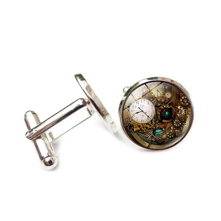 Gemelli con motivo a ingranaggi steampunk vintage - Stile n. 9 - image 12