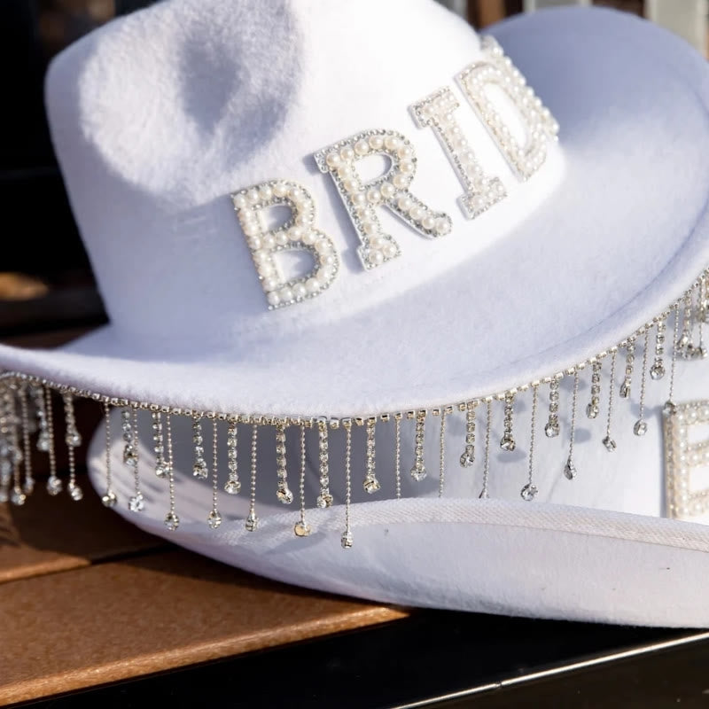 Cappello da cowboy con nappa e perle intarsiate BRIDE - image 6